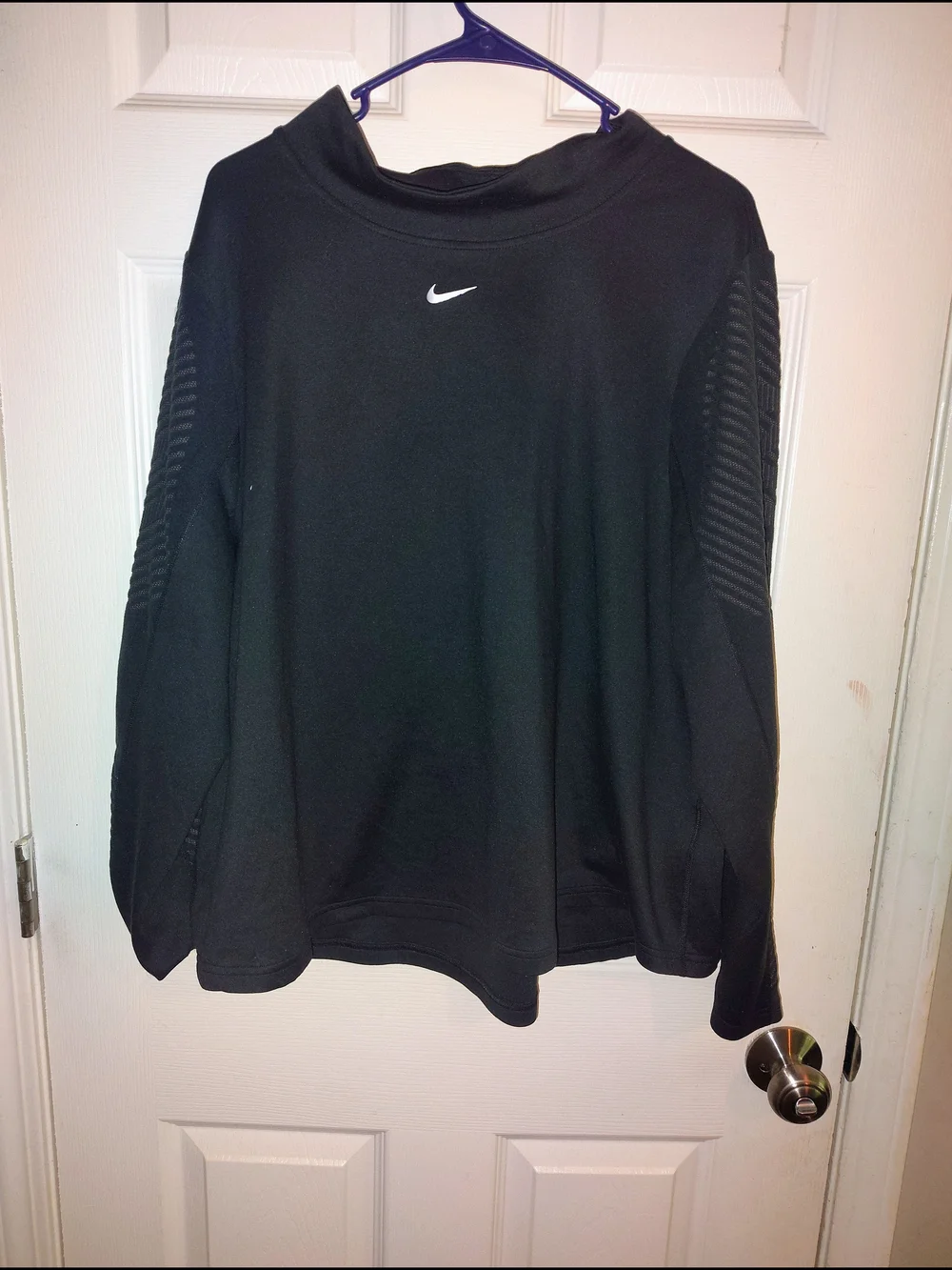 Nike Men’s Black Turtleneck Pullover with Subtle Swoosh